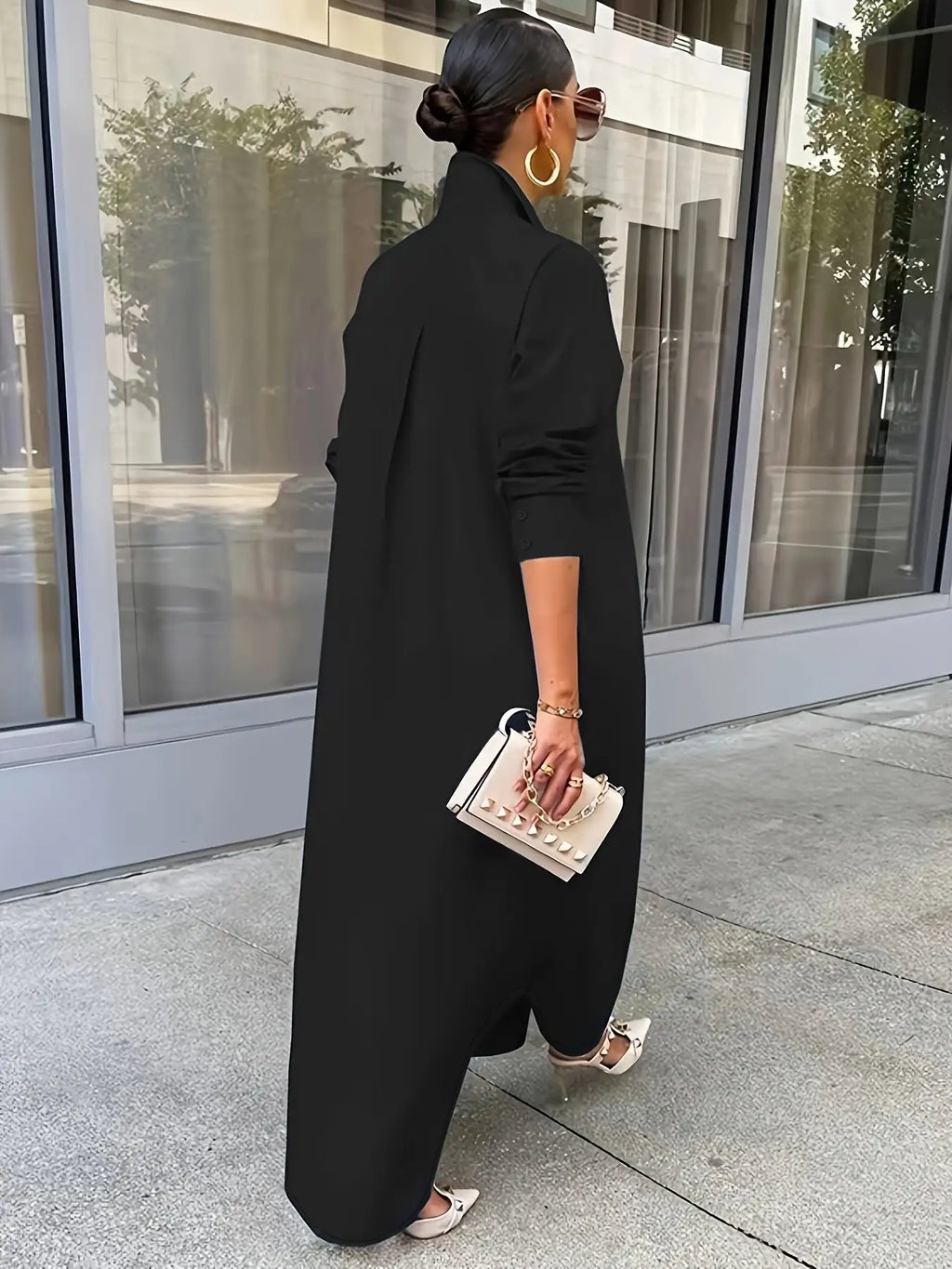 Long-sleeved Casual Shirts And Dresses With Multiple Wear Methods. - SJB-DIAMOND ELITES