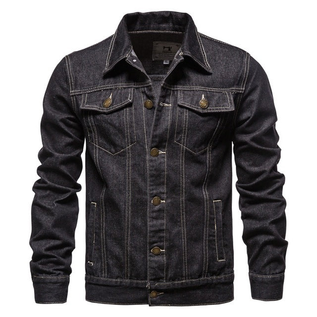 Men's Casual Blue Denim Jacket - Slim Fit Jean Jacket