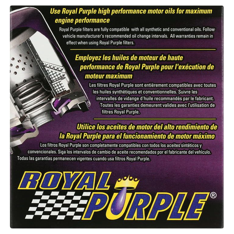 Royal Purple 20-253 Extended Life Engine Motor Oil Filter Fits Chrysler, Dodge, Ford, Mercury, Jeep, Land Rover, Nissan, Toyota, Triumph and VW