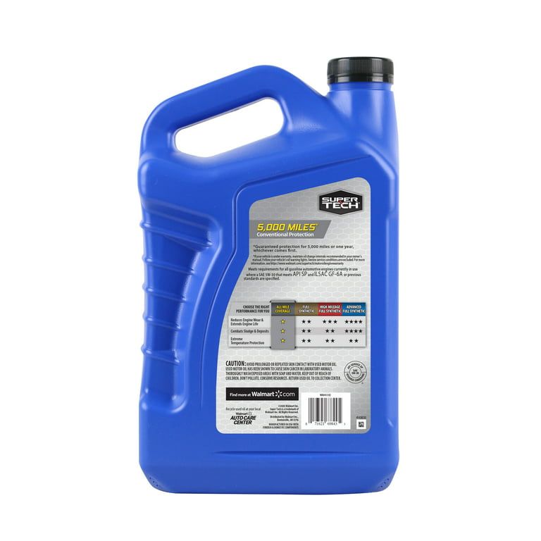 Super Tech All Mileage Synthetic Blend Motor Oil SAE 5W-30, 5 Quarts