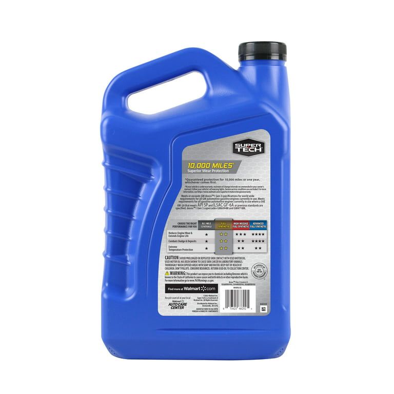 Super Tech Full Synthetic SAE 0W-20 Motor Oil, 5 Quarts