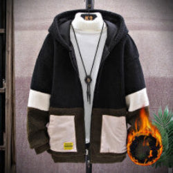 Premium Lamb Wool Blend Hooded Coat – Hong Kong-Inspired Sophistication Pi-Mart