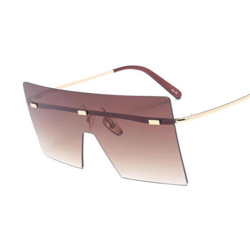 Oversized Luxury Graduent Elegnat Woman and Lady Sunglasses In Retro Vintage Modern Style Sunglasses  Rimless Eyewear oculos de sol SUnglasses With UV400Protection - SJB-DIAMOND ELITES