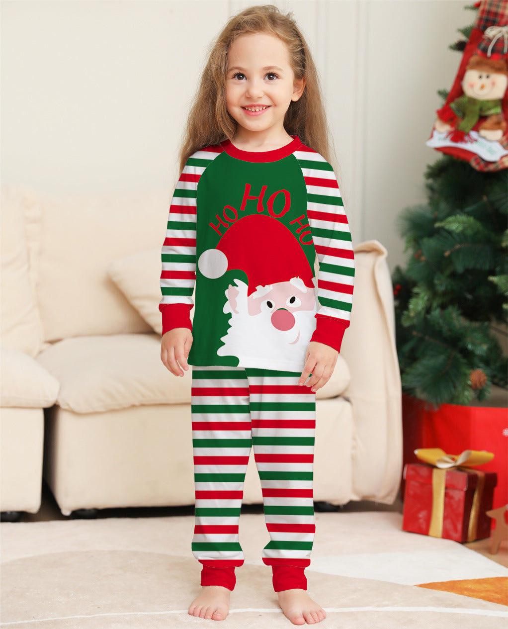 Family Pajamas Matching Sets Red Stripe Xmas Holiday Sleepwear Jammies Long Sleeve PJs Outfits Pi-Mart
