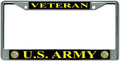 U.S. Army Veteran Chrome License Plate Frame The Military Gift Store