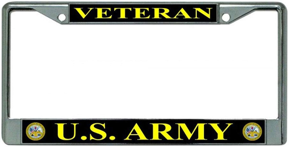 U.S. Army Veteran Chrome License Plate Frame The Military Gift Store