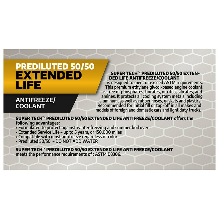 Super Tech Extended Life Prediluted 50/50 AF/Coolant EasyOptionXY LLC