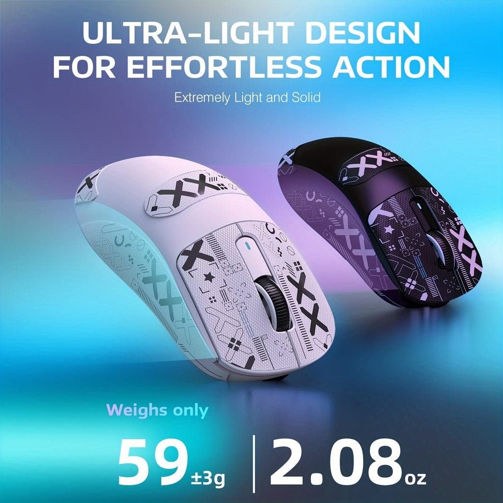 4K/8K ATTACK SHARK X3PRO Wireless Gaming Mouse - Ultra-Lightweight, Sweat-Resistant, Anti-Slip Design with Self-Adhesive Elastics Refined Side Grips, Anti-Sweat Paste, and Premium Grip Tape for Enhanced Gaming Performance Lootquake LLC