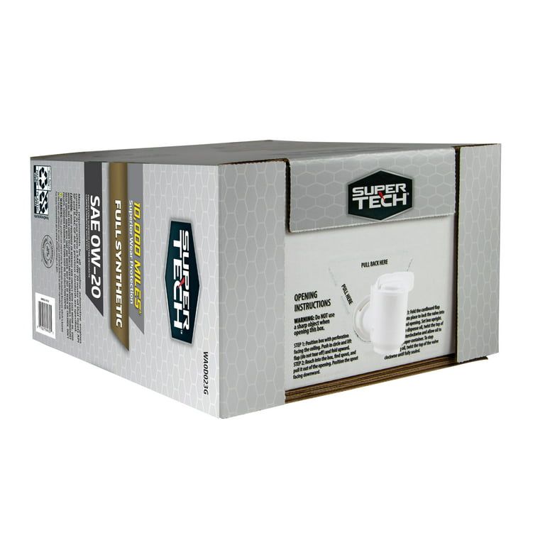 Super Tech Full Synthetic SAE 0W-20 Motor Oil, 12 Quart Bag (3 gallons)