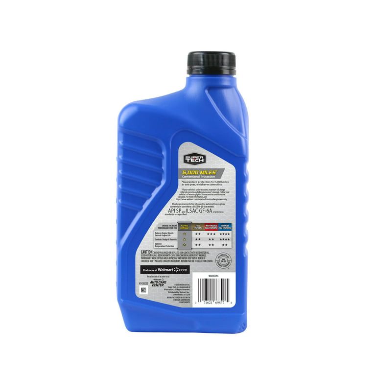 Super Tech All Mileage Synthetic Blend Motor Oil SAE 5W-20, 1 Quart