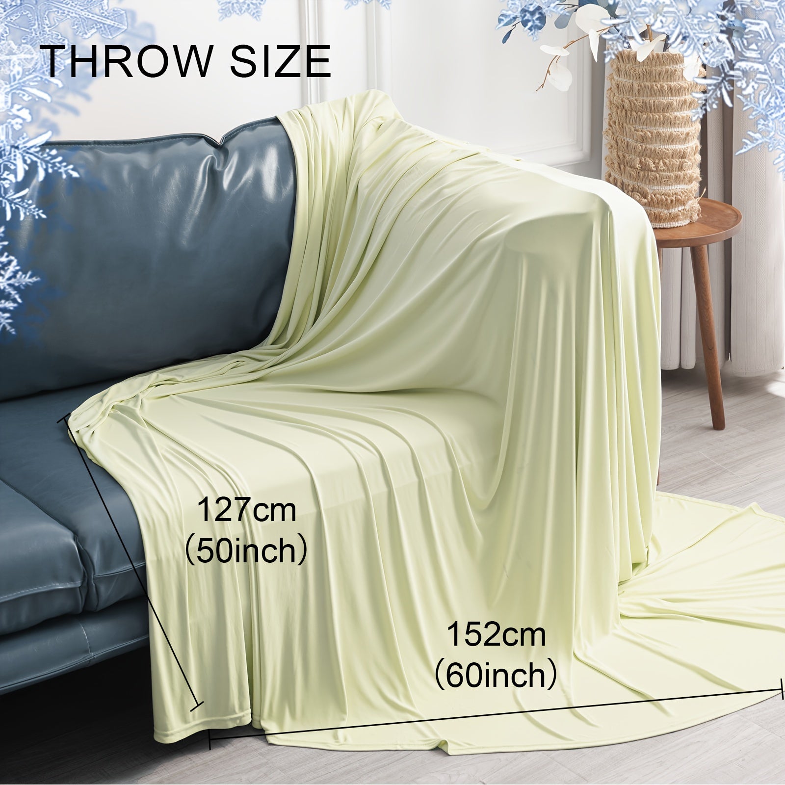 Cooling Blanket For Hot Sleepers - Soft, Breathable, Lightweight, Portable Silky Durable Single Layer Throw With Reversible Design, Ideal For Home Office Travel Car, Summer Use, Machine Washable - 1Pc Lootquake LLC