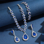 Diamond Necklace Earrings And Bracelet Three Piece Jewelry Set Pi-Mart