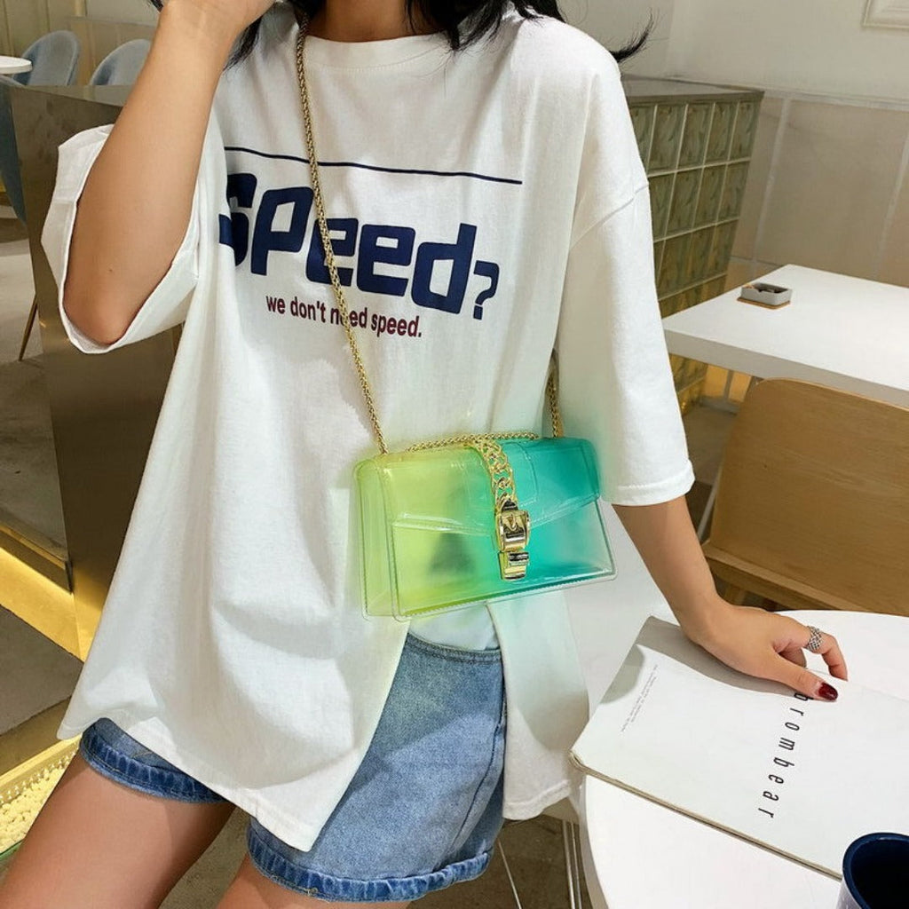 Mini summer transparent jelly bag, candy color silicone color bag, versatile chain small crossbody bag - SJB-DIAMOND ELITES