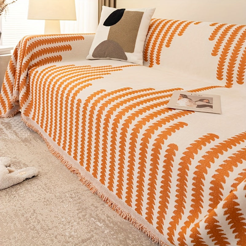 1pc Soft Chenille Sofa Protector - All-Season Universal Fit, Anti-Cat Scratch, Stain-Resistant, Plush Throw Blanket, Living Room and Bedroom Decor Essential - Easy Care, Machine Washable, and Durable Lootquake LLC