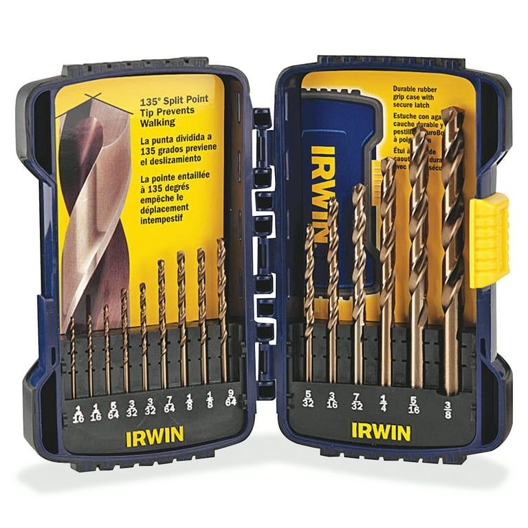 IRWIN 316015 - 15-Piece Cobalt HSS Straight Shank Fractional Drill Bit Pro Set