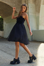 Mesh Ruffle Tube Top Swing Dress For Women – Ruffle Fluttering Dress, Tube Top Dress, Swing Dress, Summer Dress, Flirty Dress