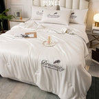 Tencel Summer Cooling Ice Silk Summer Quilt Airable Cover Four-piece Set Pi-Mart