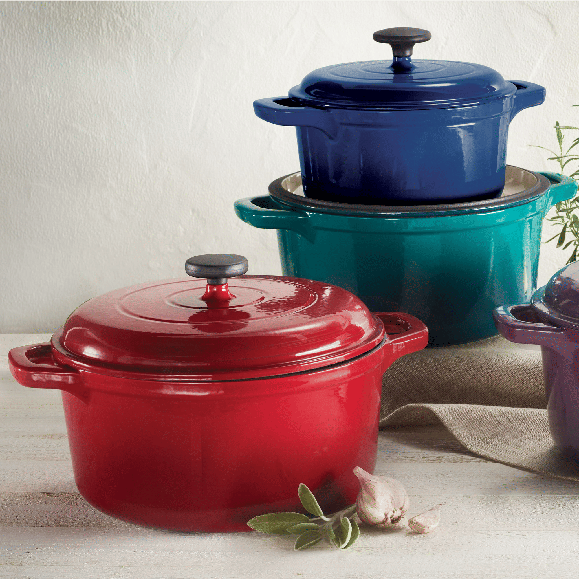 Tramontina Enameled Cast Iron 6.5 Quart Round Dutch Oven, Red EasyOptionXY LLC