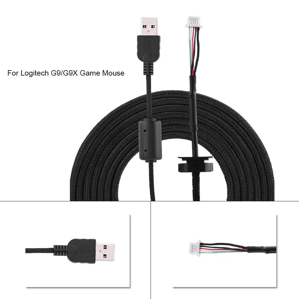 2meters USB Mouse Line Wire Cable Replacement Repair Accessory For Logitech G9/G9X Game Mouse - SJB-DIAMOND ELITES