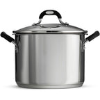 Tramontina Lock-N-Drain Stainless Steel 6 Quart Covered Stock Pot, 3 Count