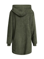 Comfortable Fuzzy Pocketed Zip-Up Long Sleeve Hooded Jacket Cozy & Warm Soft Outerwear For Winter Stevvex