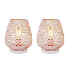 6.7'' Tall Metal Cage Shape Cordless Table Lamp Battery Lanterns (Set of 2) Lootquake LLC