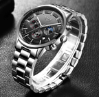 Men's Waterproof  Watch With Chronometers And Date Display Unique Design Perfect Gift Stevvex