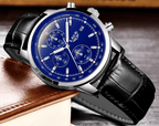 Men's  Waterproof Watch With Chronometers Date Display And Fluorescent Pointers Excellent Look Perfect Gift Stevvex