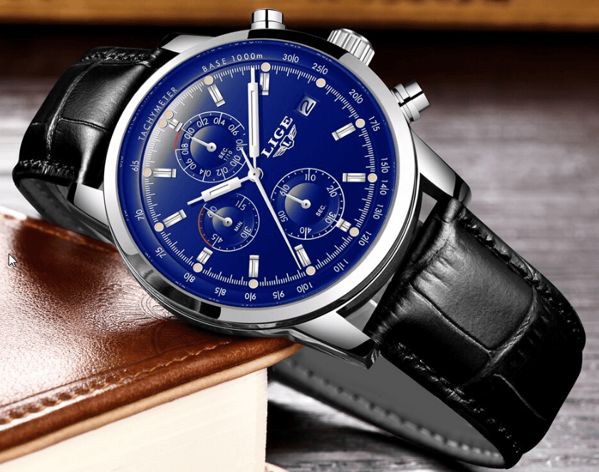 Men's  Waterproof Watch With Chronometers Date Display And Fluorescent Pointers Excellent Look Perfect Gift Stevvex