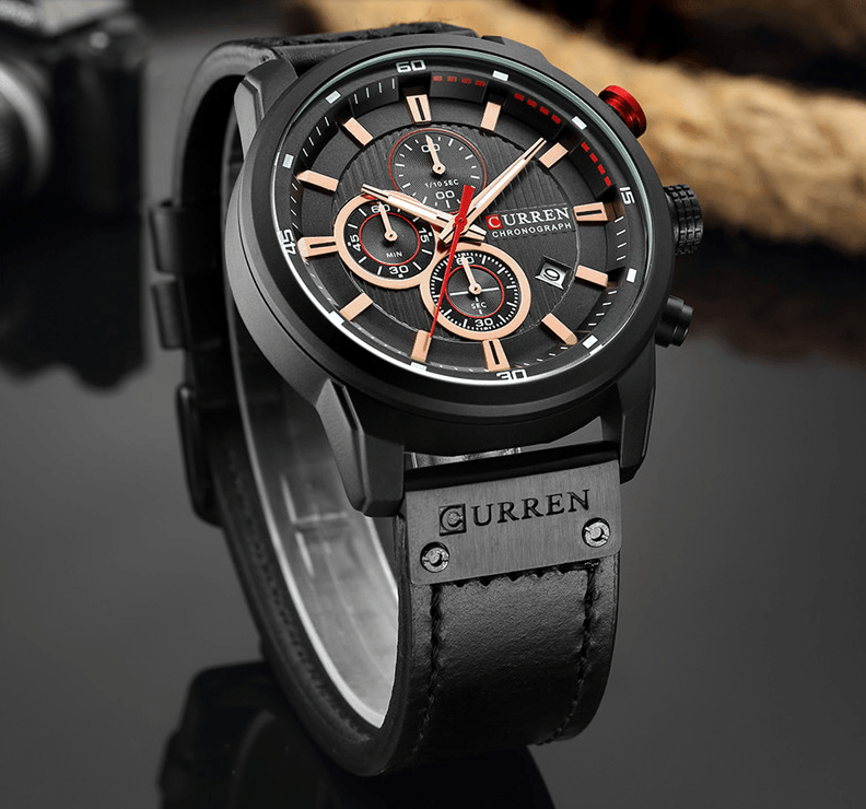 Men's Waterproof Elegant Sport Watch With Chronometers Day View, Leather  Belts And Hardlex Scratch Resistant Glass Perfect Gift For Him Stevvex