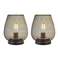 6.7'' Tall Metal Cage Shape Cordless Table Lamp Battery Lanterns (Set of 2) Lootquake LLC