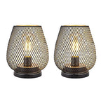 6.7'' Tall Metal Cage Shape Cordless Table Lamp Battery Lanterns (Set of 2) Lootquake LLC