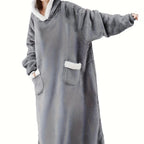 Cozy Plus Size Sherpa Fleece Robe - Ultra-Warm, Extra Long, Oversized Wearable Blanket with Pockets for Ultimate Relaxation - Soft, Thickened, and Plush for Women's Casual Loungewear Lootquake LLC