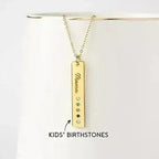Mom Necklace Birthstone, Birthstone Bar Necklace, Mom Jewelry