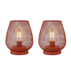 6.7'' Tall Metal Cage Shape Cordless Table Lamp Battery Lanterns (Set of 2) Lootquake LLC