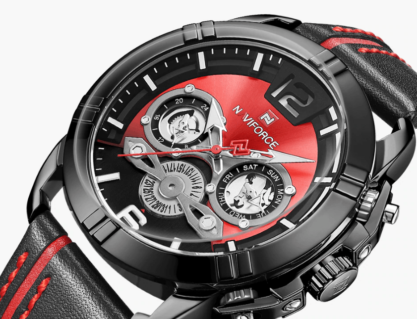 Waterproof  Quartz  Man Leather Sport Wrist Watch  Luxury Unique Design Perfect Gift - SJB-DIAMOND ELITES