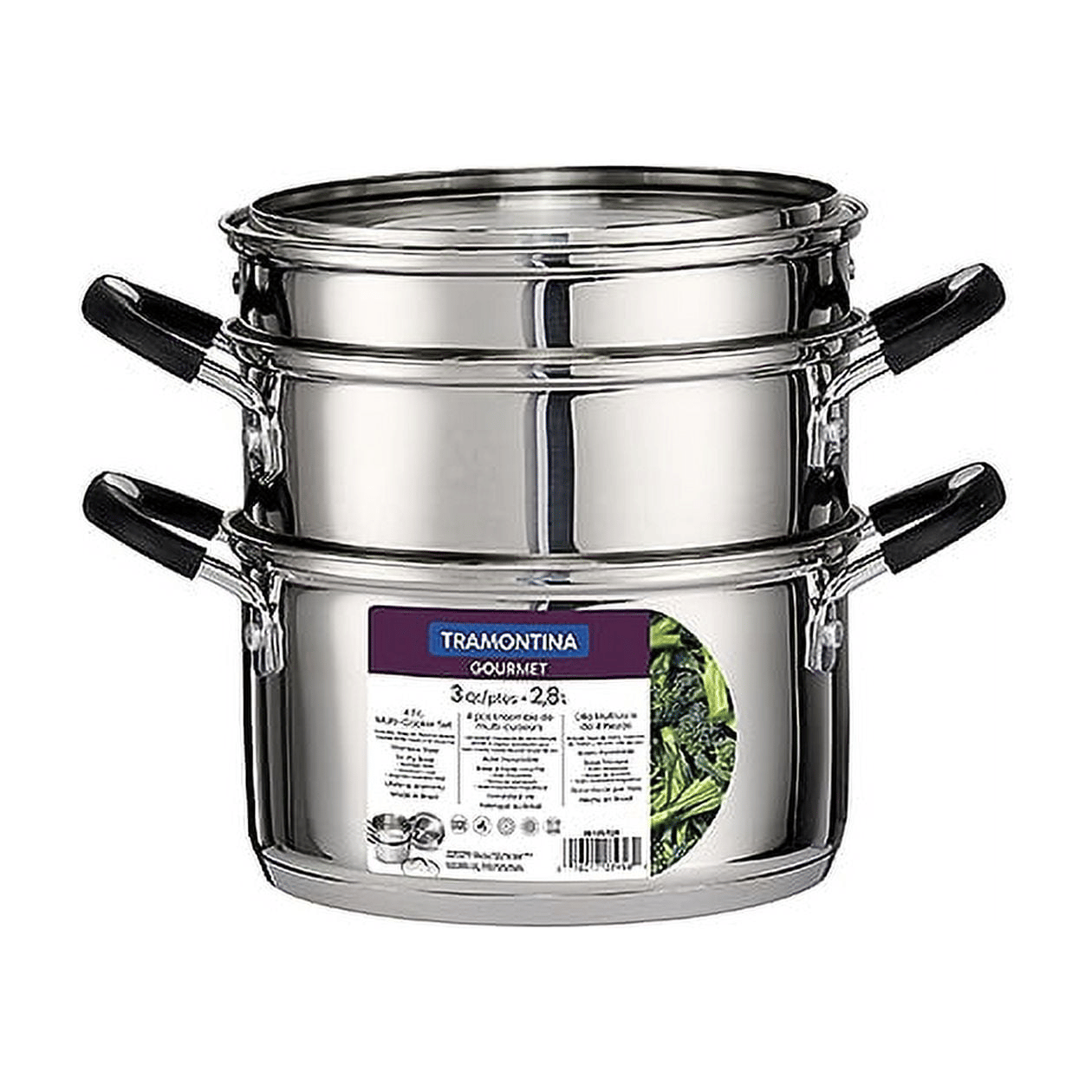 Tramontina Stainless Steel 3 Quart Steamer & Double-Boiler, 4 Piece EasyOptionXY LLC