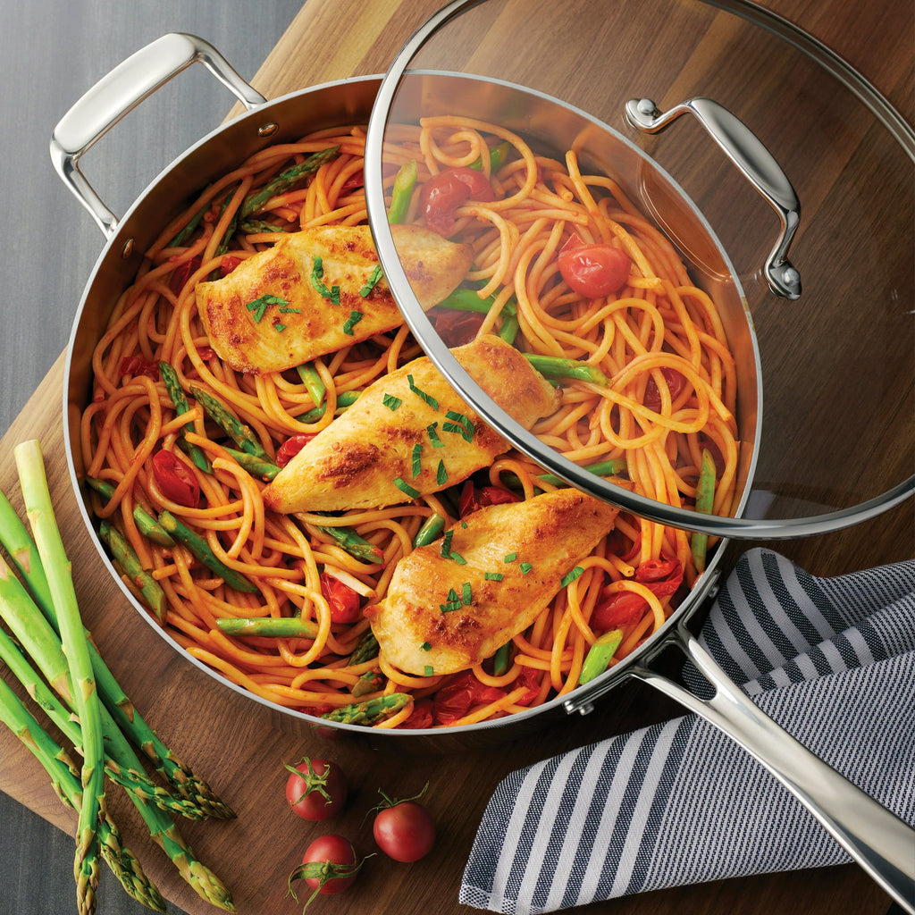 Tri-Ply Clad 6 Qt Covered Stainless Steel Deep Saut¨¦ Pan EasyOptionXY LLC
