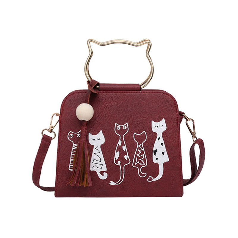 Summer new ladies cat handbag shoulder diagonal handbag Pi-Mart