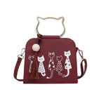 Summer new ladies cat handbag shoulder diagonal handbag Pi-Mart