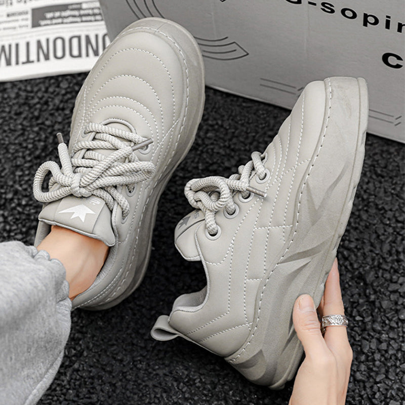 Fashion Thick-soled Anti-skid Shoes Ins Slip-on Casual Lazy Shoes Men Outdoor Breathable Lace-up Running Sports Sneakers Pi-Mart