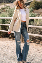 Western Suede Sherpa Lined Jacket THRIXINE