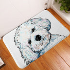 Pet dog flannel floor mat door mat printing foot mat anti-slip mat carpet Pi-Mart