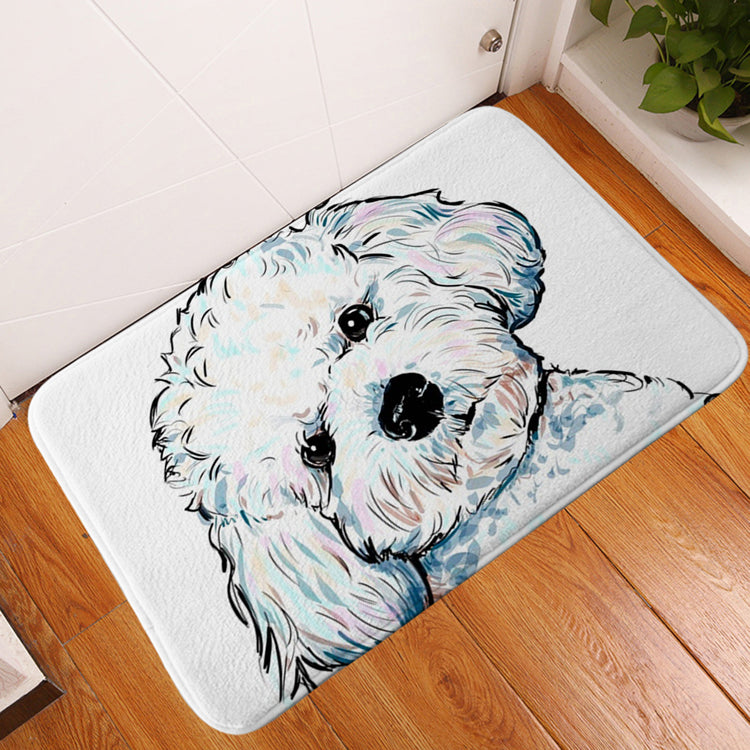 Pet dog flannel floor mat door mat printing foot mat anti-slip mat carpet Pi-Mart