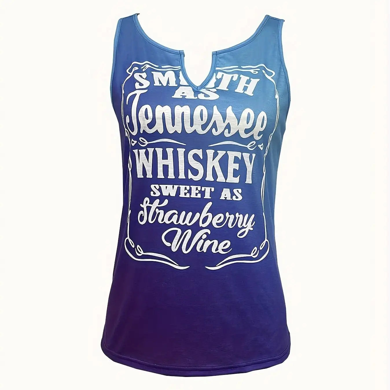 Ladies' Colorful Gradient Letter Print V-neck Casual Versatile Fashion Vest - SJB-DIAMOND ELITES