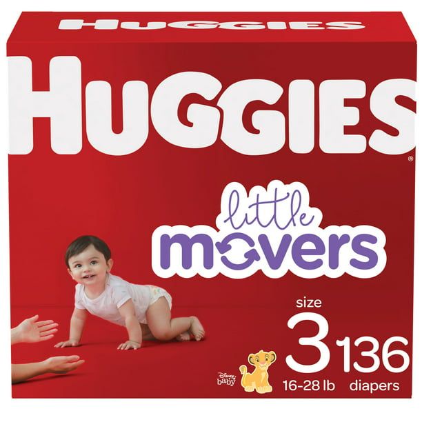 Huggies Little Movers Baby Diapers Size 3; Count 136 EasyOptionXY LLC