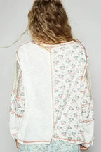 POL Floral Crochet Patch V-Neck Top – Femstylo - SJB-DIAMOND ELITES