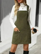 Texture Sleeveless Mini Dress with Pockets