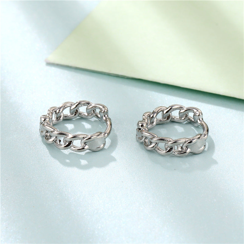 Glossy Chain Ear Clip Women's Simple Twist Earrings