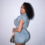 Y2k Fashion Washed Denim Women Shorts Set 2025 Summer Street Wear Sexy Clothes Jean Patchwork Two 2 Piece Matching Sets Outfits Purplish Diva
